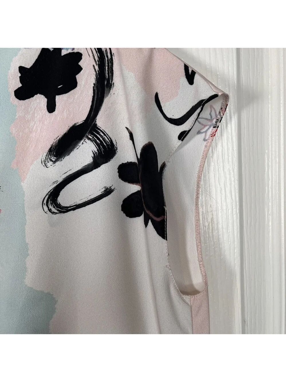 ASOS Abstract Side Ruched Ribbon Tie Dress - Picture 10 of 16